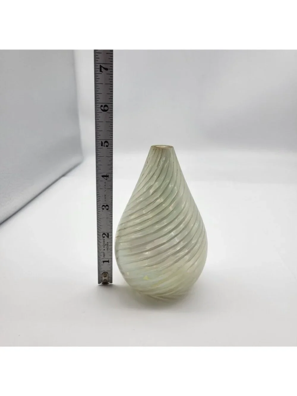 Fun Vintage Swirl Glass Iridescent bud vase oil lamp bottle